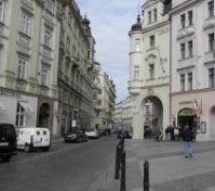 View from OldTown Square to Dlouha street/ building on left site