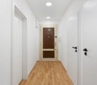 Clean hallway with entrance door