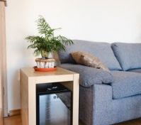 Sofa with wine cooler side table