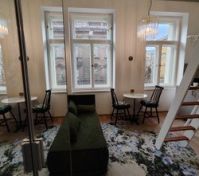 A view of entrance with kitchen 