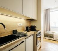 Kitchen and bedroom open layout