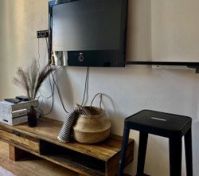 Wall mounted TV rustic media unit