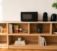 Shelf unit with microwave coffee maker