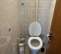 Bathroom with toilet and tiles