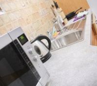 kitchen desk with sink (maintained clean)