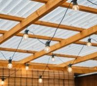 Pergola string lights ceiling detail