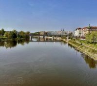 River view with bridge cityscape