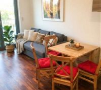 Living area with sofa and table