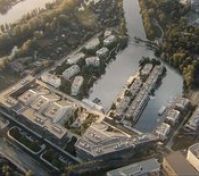 Aerial view of neighborhood
