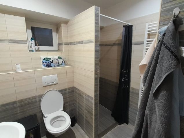 Wc +sprchový kout+podlahové topení+žebřík na el