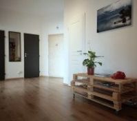 The hallway facing the entrance to the apartment