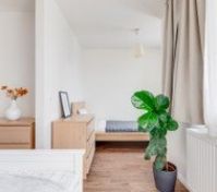 single bed inside the bedroom