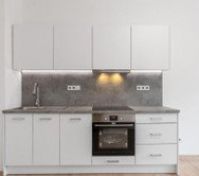 Modern white kitchen with oven