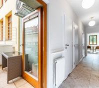 Hallway with balcony access
