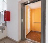 Building hallway with elevator