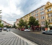 moskevska street with tram station to the centre
