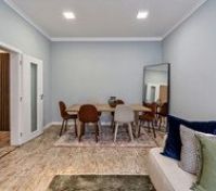 Dining area with table chairs