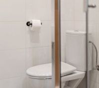 Bathroom toilet closeup detail