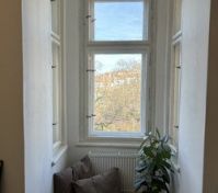 Cosy reading nook with a view