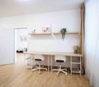 Shared workspace with two desks