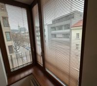 Window with blinds street view
