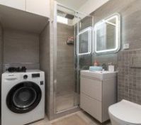 Modern bathroom with shower and toilet