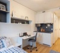 Desk and Kitchen