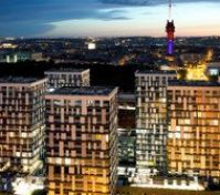 Night view of apartment towers